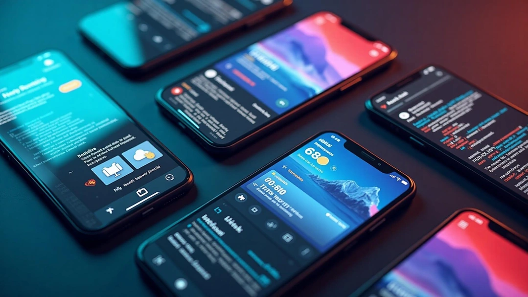 Developer demonstrating mobile app